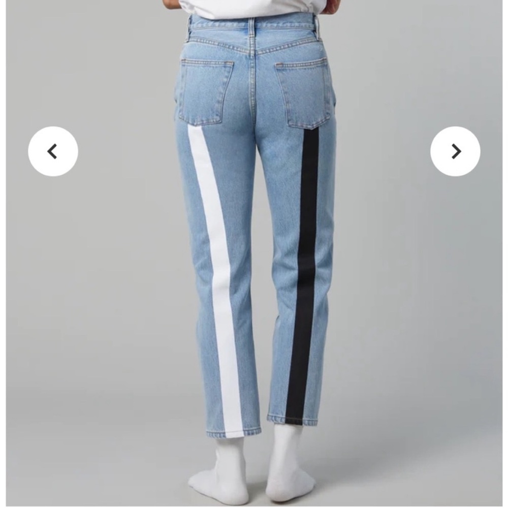 Still Here Tate Jean Vintage Blue Black and White Stripe